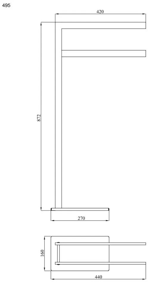 Wieszak na dwa ręczniki chrom