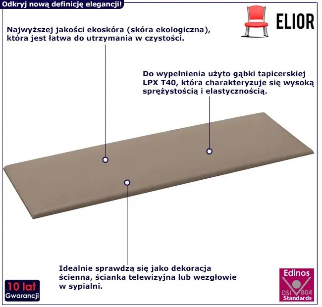 Zestaw tapicerowanych paneli ściennych cappuccino H3-D65