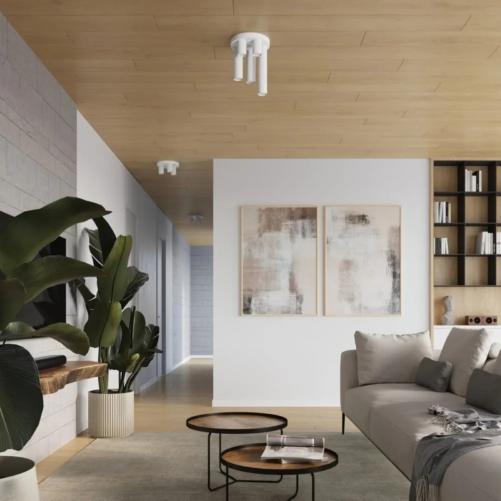 Biała lampa sufitowa Castro – Sollux