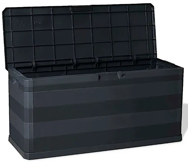 Prostokątna czarna skrzynia ogrodowa A7-D12