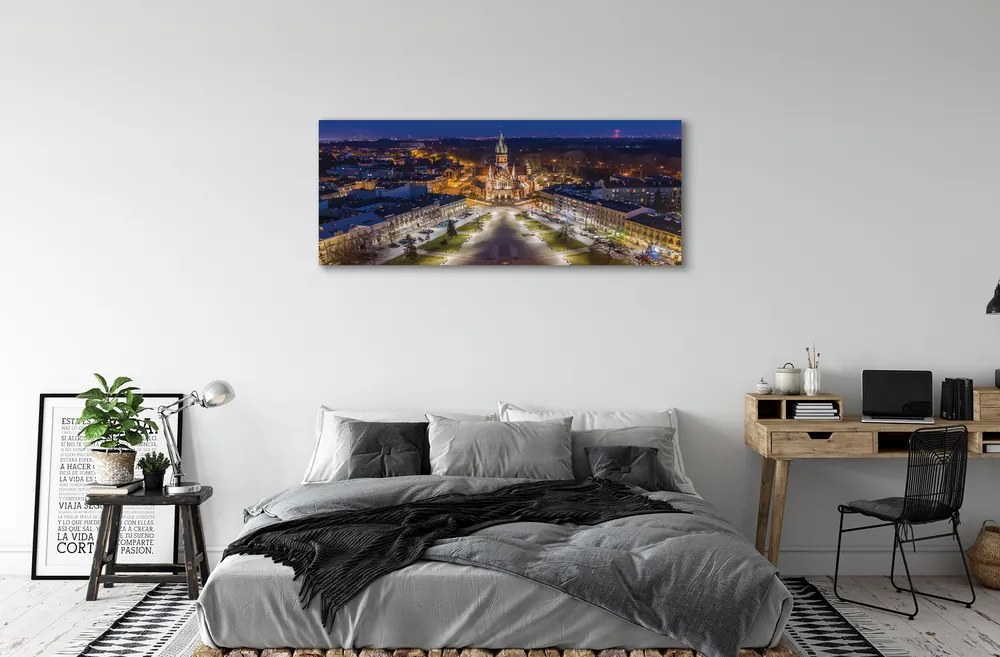 Obraz na płótnie Nocny Widok na Kościół Mariacki