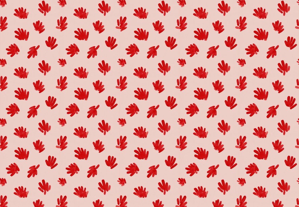 Fototapeta - Abstrakcyjne czerwone odciski (196x136 cm)