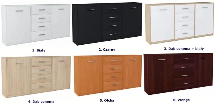 Komoda Z Szufladami I Półkami Do Salonu Wenge C4-W36