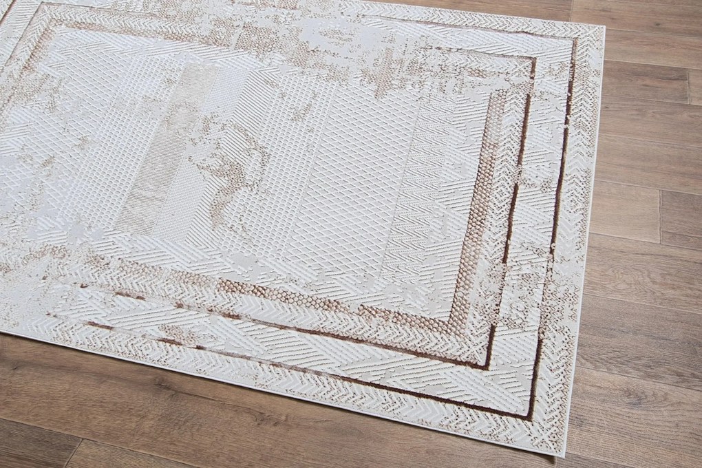 Dywan vintage Beyond Ramki beżowy 160 cm x 220 cm