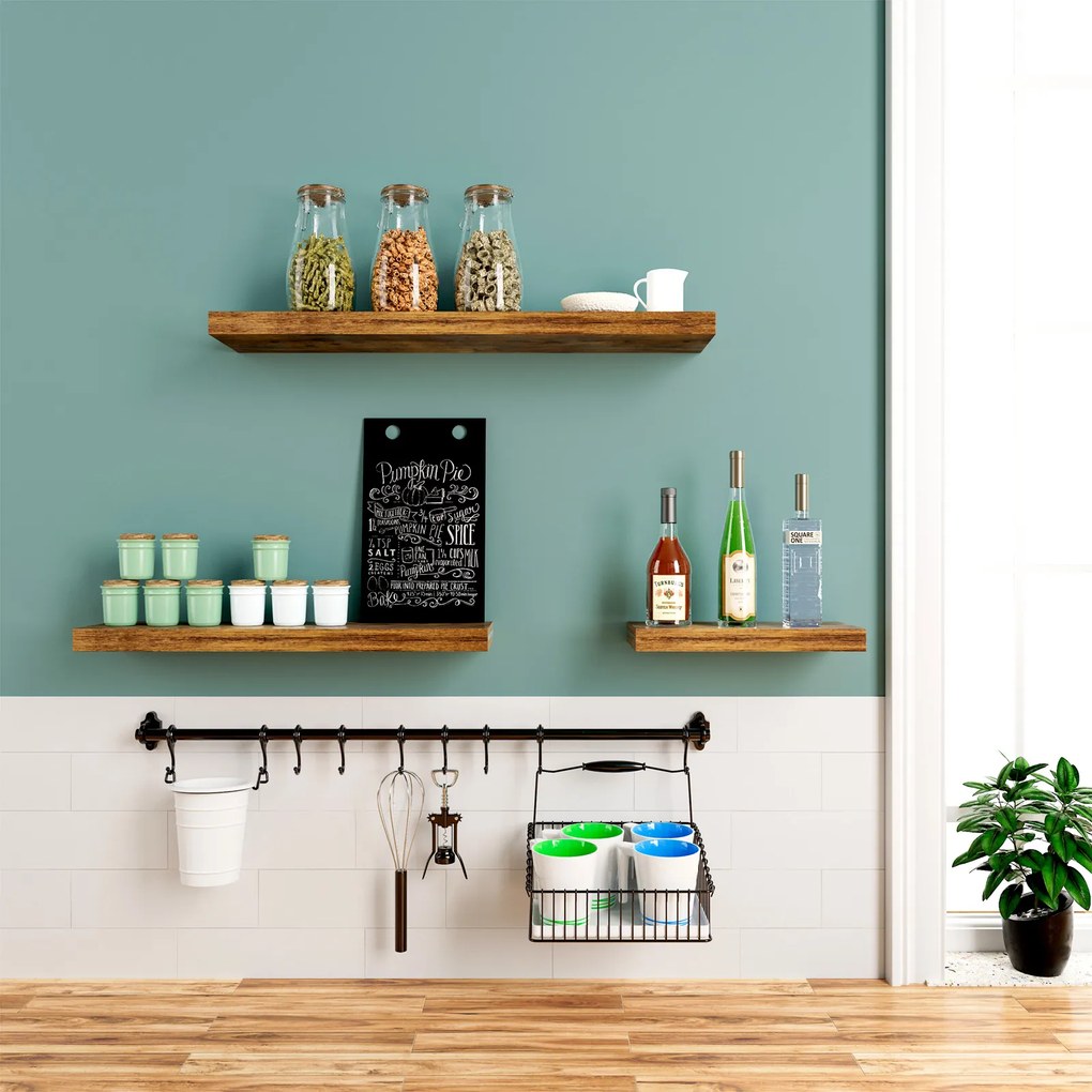 Półka ścienna FIGO+ z konsolą, 110cm, ciemny dąb Casaria