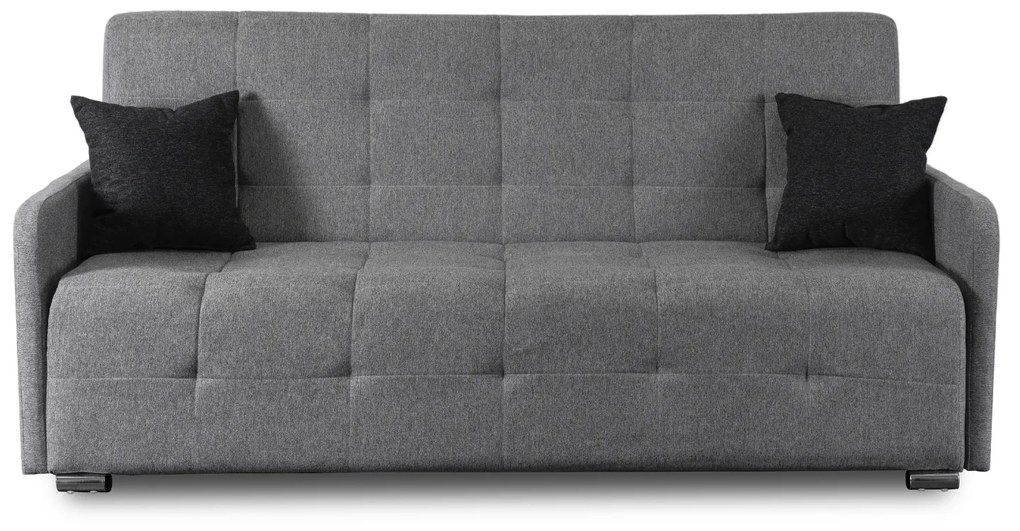 Sofa z Funkcją Spania ARIA Wersalka Rozkładana Dwuosobowa Szara Nowoczesna do Salonu
