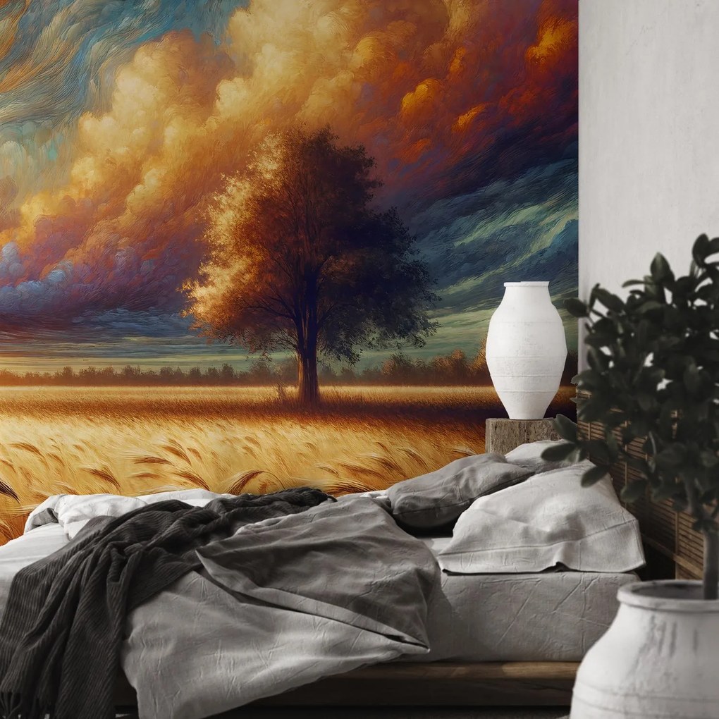 Fototapeta - Drzewo na polu (196x136 cm)