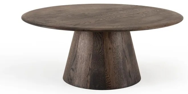 Brązowy okrągły stolik z litego drewna dębowego ø 80 cm Mushroom – Gazzda