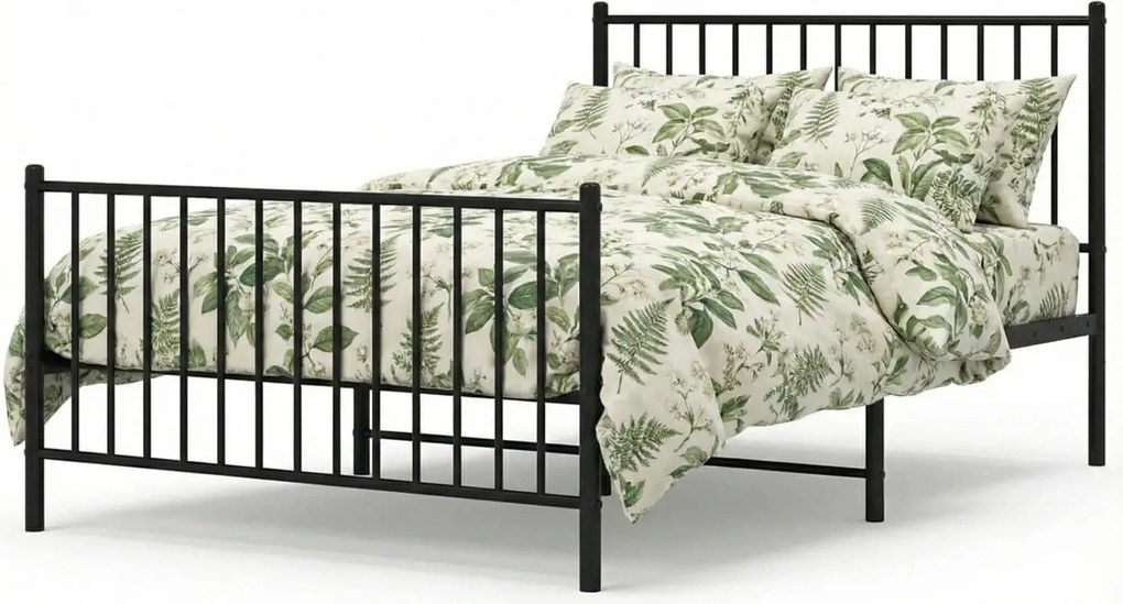 Czarne metalowe łóżko 100x200cm P6-T79