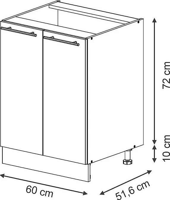 Szafki kuchenne ciemnoszary 60x60x82 fame-line