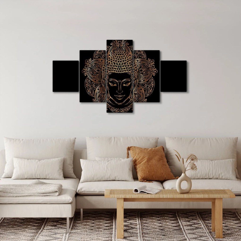 Obraz złotego Buddy (125x70 cm)