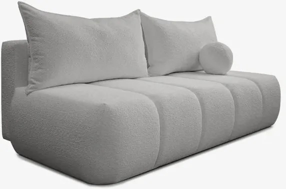 Sofa z Funkcją Spania SARIA Szara Boucle Nowoczesna