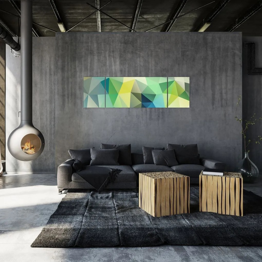 Obraz abstrakcji geometrycznej (170x50 cm)
