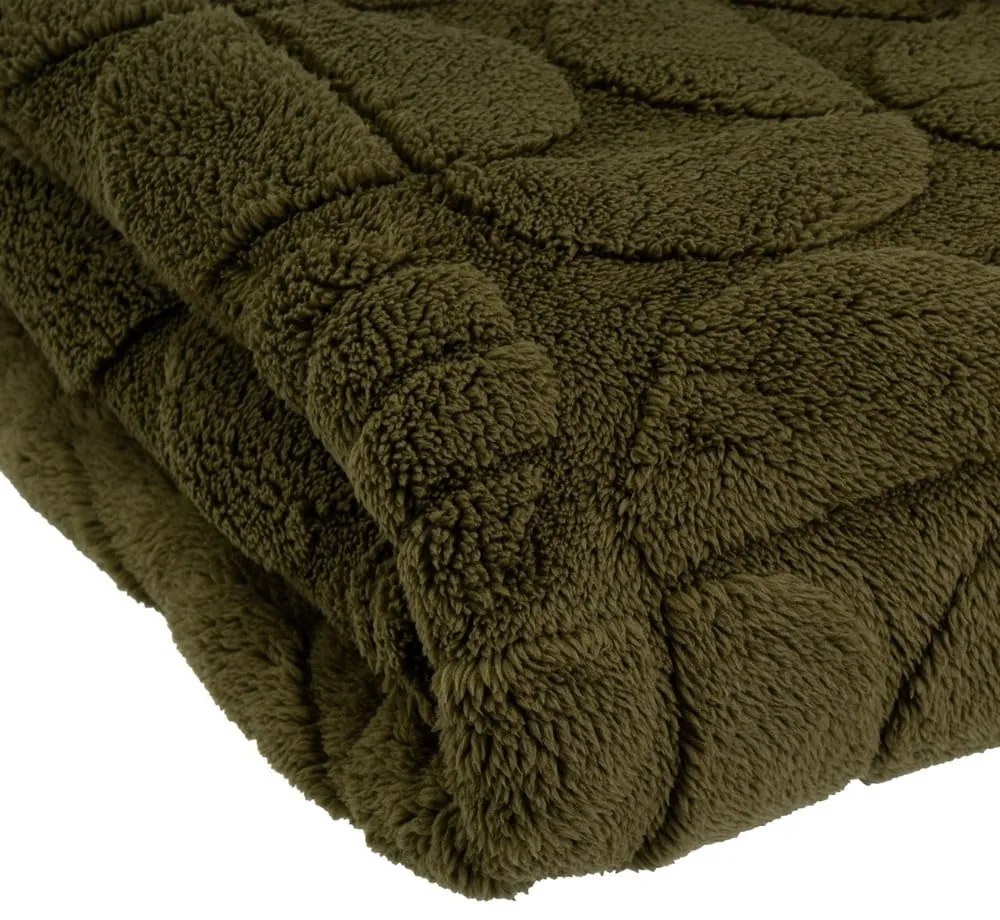 Zielony koc z mikropluszu 130x160 cm Mid Century – Casa Selección