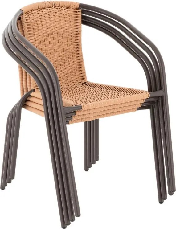 GARTHEN Krzesło bistro, jasnobrązowe, z możliwością sztaplow