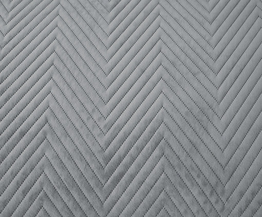 Szara aksamitna narzuta na łóżko ARROW VELVET Rozmiar: 220 x 240 cm