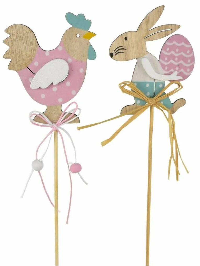 Zestaw ozdób do ciasta z króliczkiem ikurczaczkiem, 2 szt., wys. 36 cm