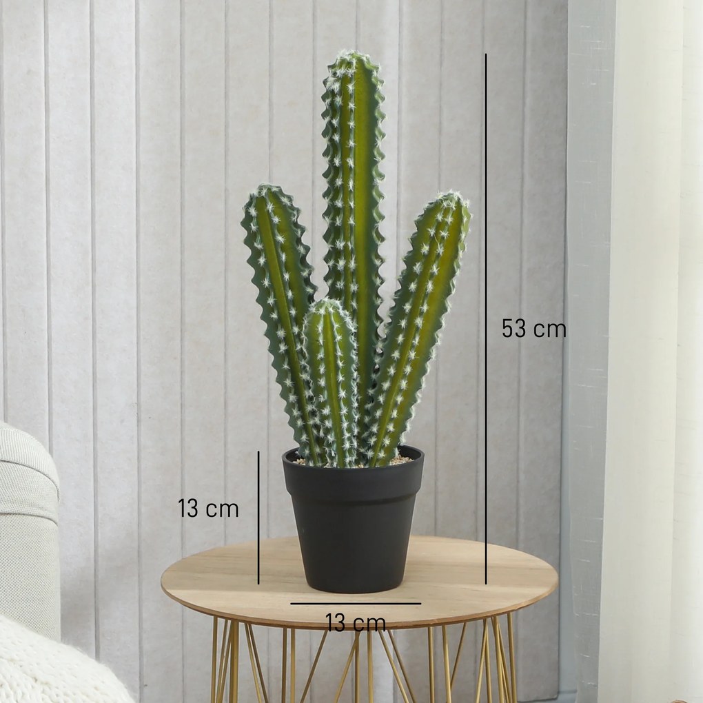 HOMCOM Sztuczny kaktus 53 cm w doniczce do domu, biura | Aosom PL