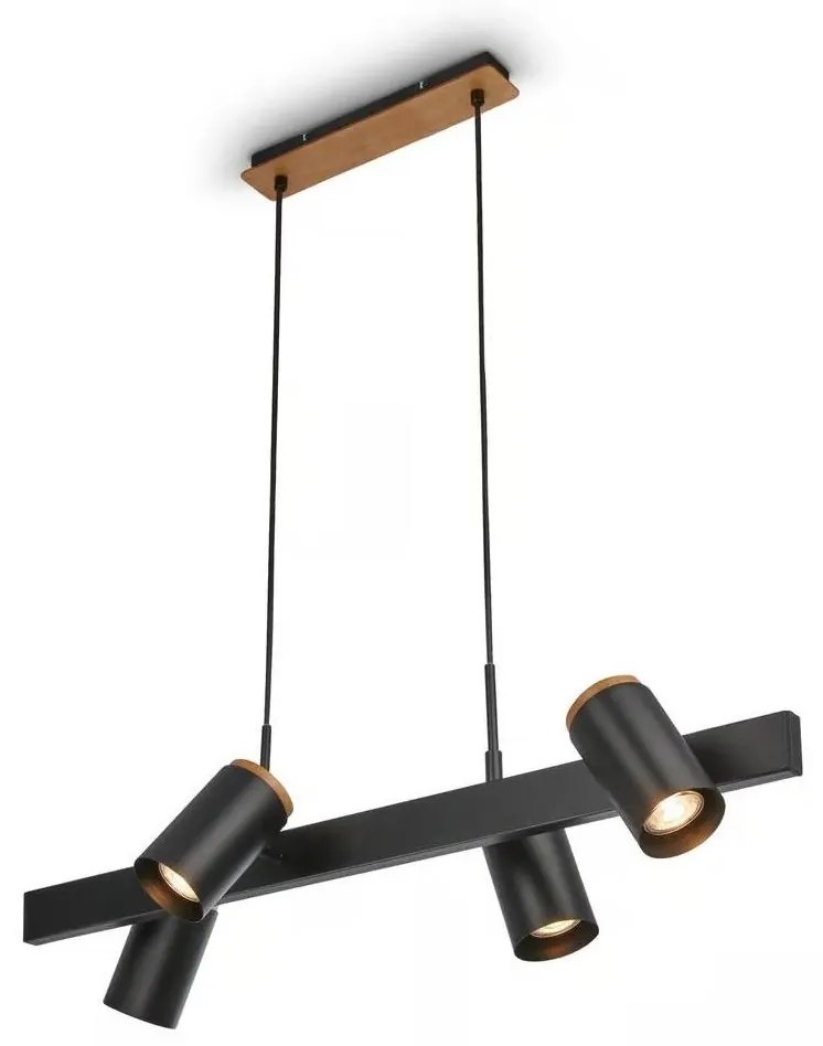 Briloner 4059045 - Lampa wisząca na lince ERA 4xGU10/10W/230V czarna
