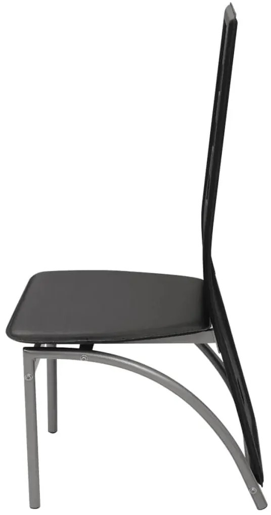 Komplet 4 czarnych nowoczesnych krzeseł R2-W40