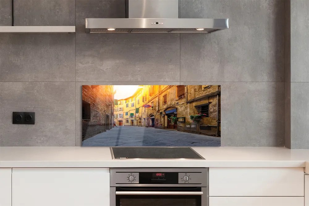 Panel szklany do Kuchni Malownicza Włoska Uliczka