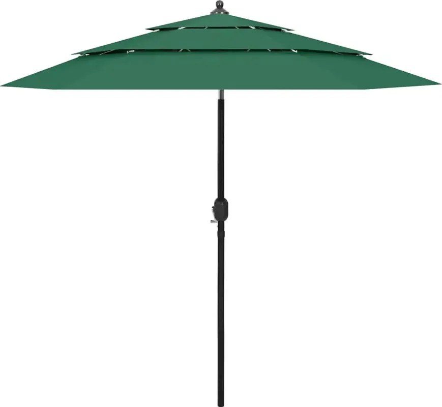 Zielony parasol ogrodowy trzypoziomowy C9-L10