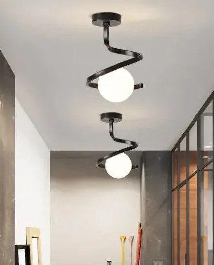Plafon lampa sufitowa szklana metalowa AT62-1SZ-Czarny