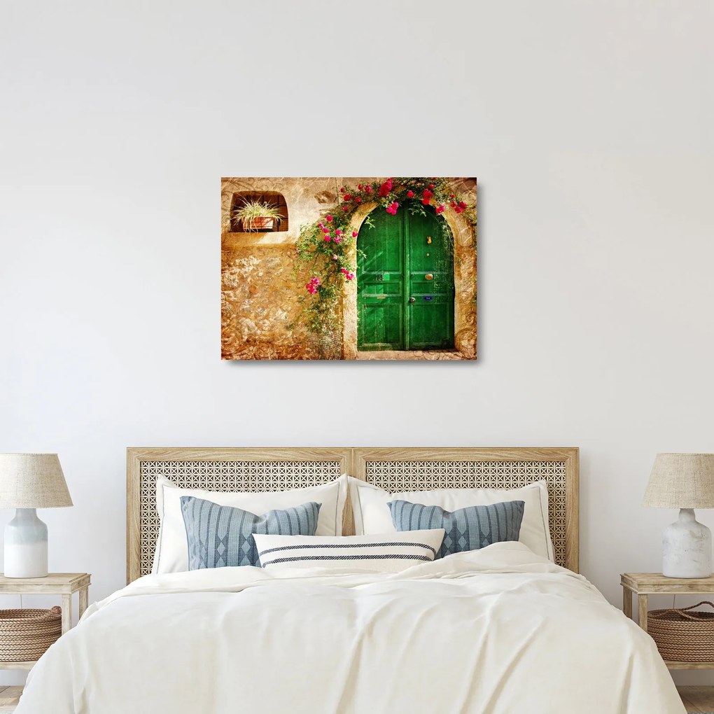 Obraz na szkle starych drzwi (70x50 cm)