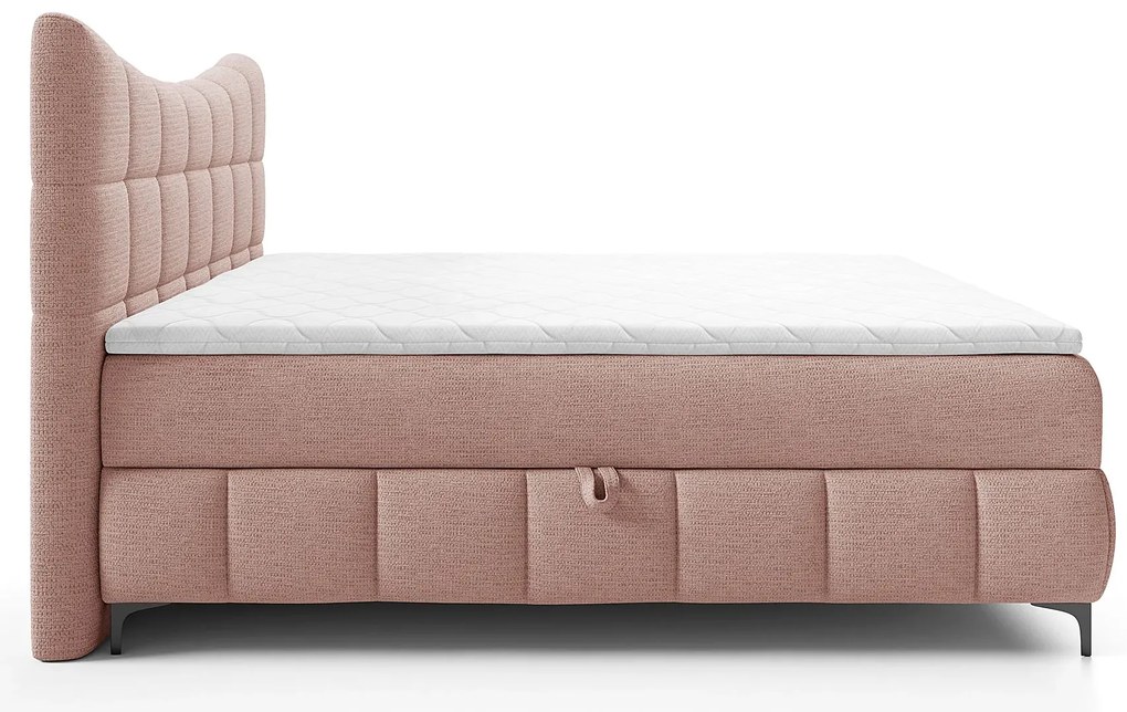 Łóżko kontynentalne w kolorze pudrowego różu 5 rozmiarów H3-P91