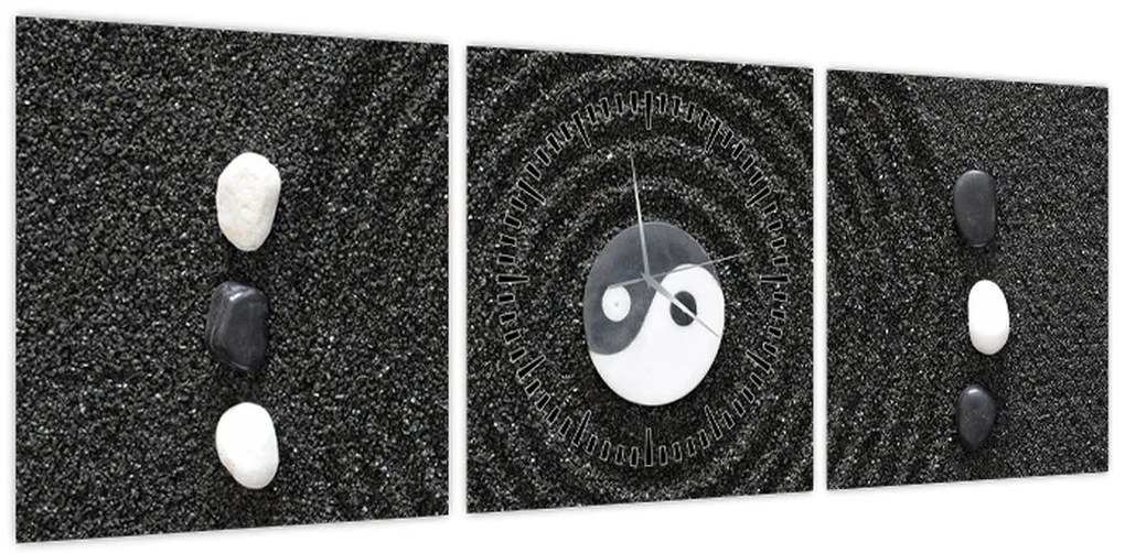 Obraz - Yin i Yang (z zegarem) (90x30 cm)