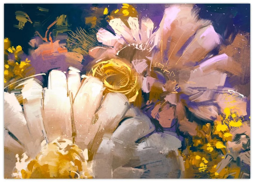 Obraz na szkle kwiatów (70x50 cm)