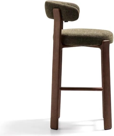 Zielony/w ciemnym naturalnym kolorze hoker z litego drewna jesionowego (wysokość siedziska 75 cm) Granite – Kave Home