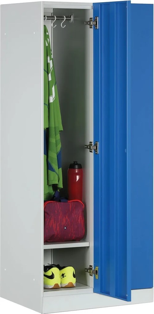 Metalowa szafka ubraniowa S1, 2-drzwiowa, 1850 x 600 x 500 mm, zamek RFID, drzwi czerwone