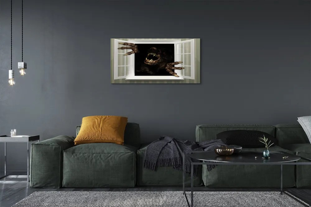 Obraz na płótnie Straszna Postać w Oknie