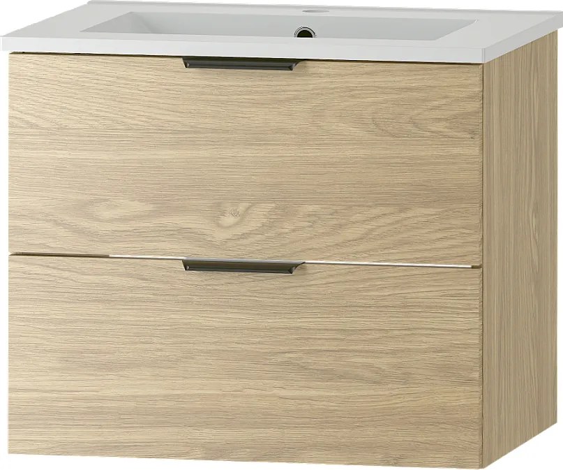 Zestaw do Łazienki 60cm Szafka z Umywalką Dąb Olejowany Pile