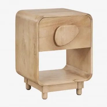 Pack 2 Prostokątnych Szafek Nocnych 45x40 Cm Z Drewna Mango I Akacji Joel Drewno Mango - Sklum