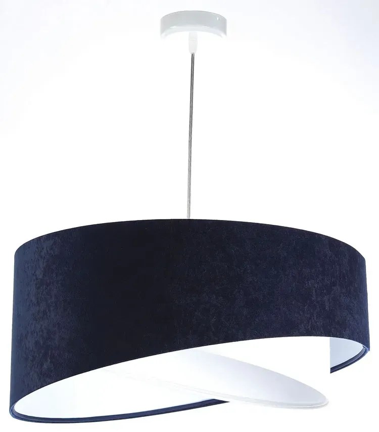 Granatowo-biała lampa wisząca nad stół - EX995 T8-C20