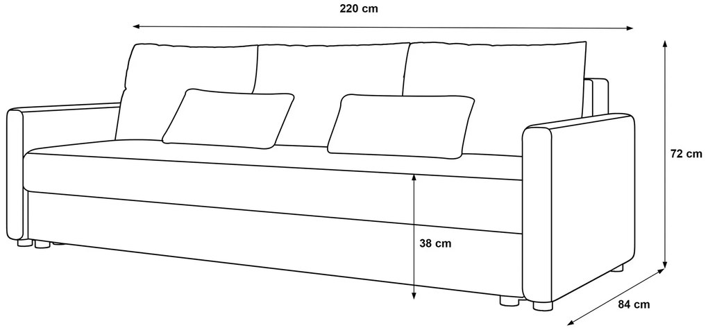 Welurowa rozkładana sofa w kolorze morskim A2-G05
