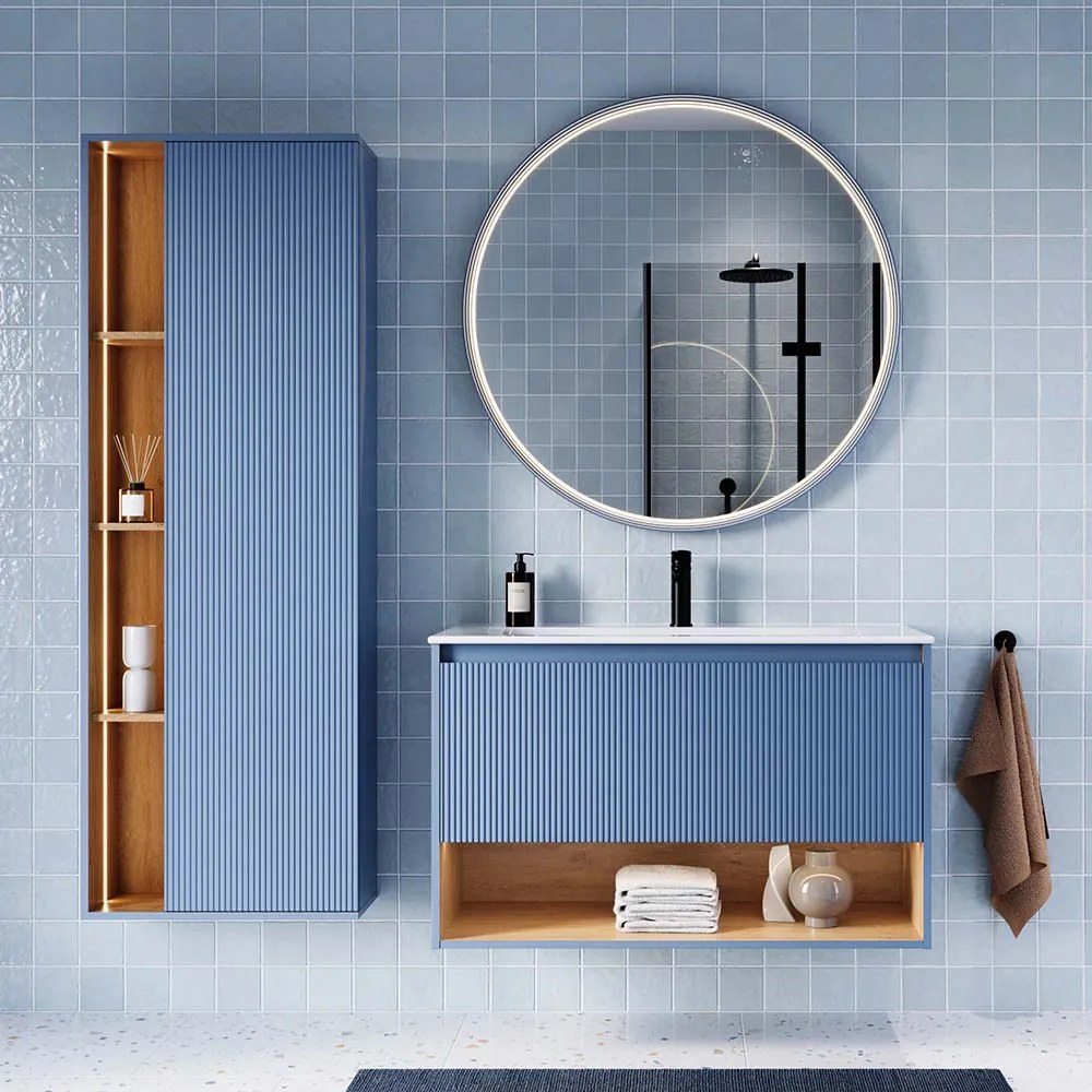 Badmöbel-Set BELDIVO 100 cm mit Waschbecken