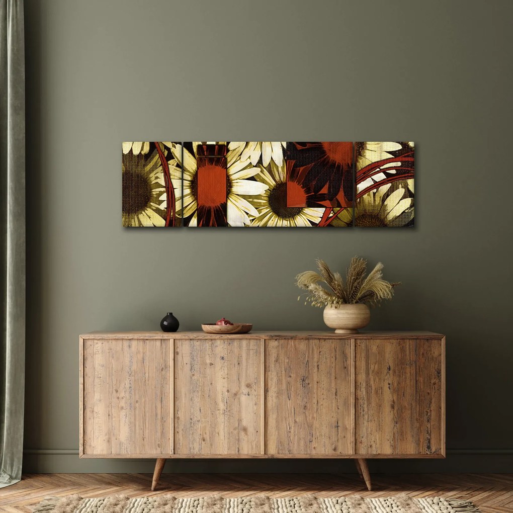Obraz kwiatów (170x50 cm)
