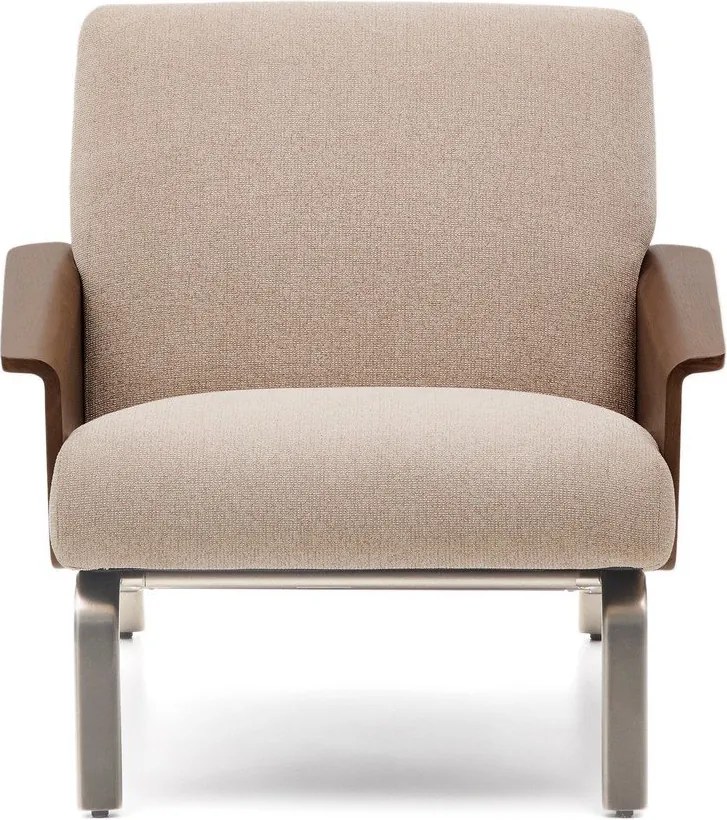 Jasnobrązowy fotel z tkaniny szenilowej Amsen – Kave Home