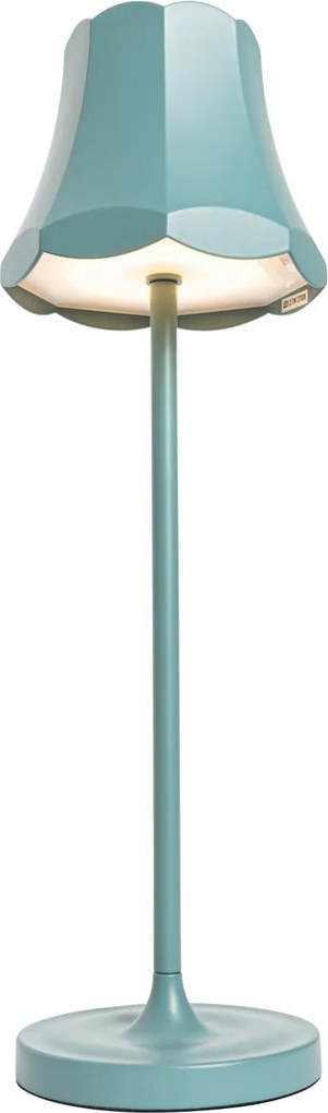 Zestaw 2 lamp stołowych retro mineralnie błękitnych ładowanych przez USB IP44 - Granny