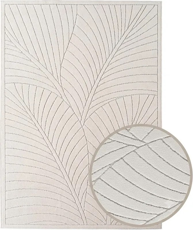 Dywan uniwersalny Nova 3D Listki kremowy 240 cm x 340 cm