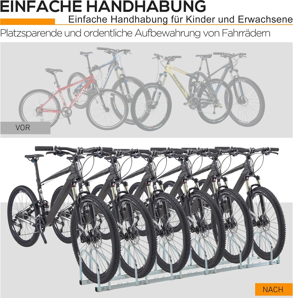 Stojak na rowery HOMCOM stojak na rowery stojak na wiele rowerów do 6 rowerów