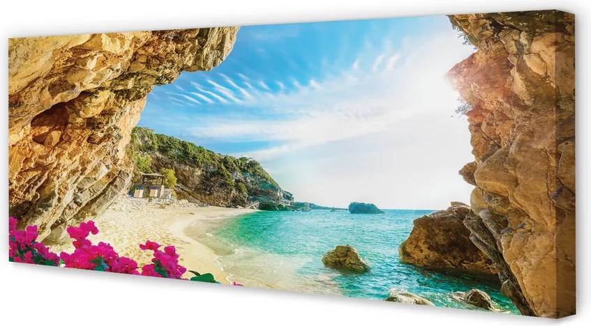 Zdjęcie na płótnie Klify i Kwiaty na Wybrzeżu