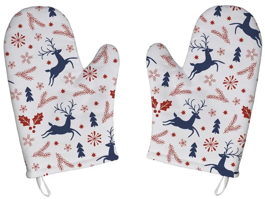 Świąteczne rękawice kuchenne zestaw 2 szt. Christmas Symbols – Butter Kings