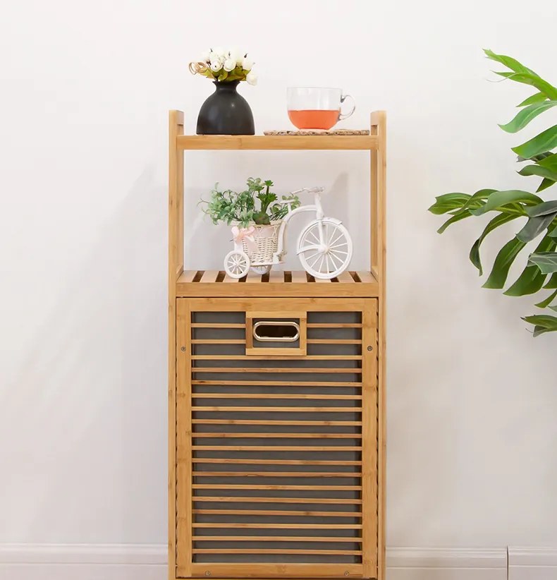 PROMOCJA Szary bambusowy kosz na pranie SOBIKON II. jakość