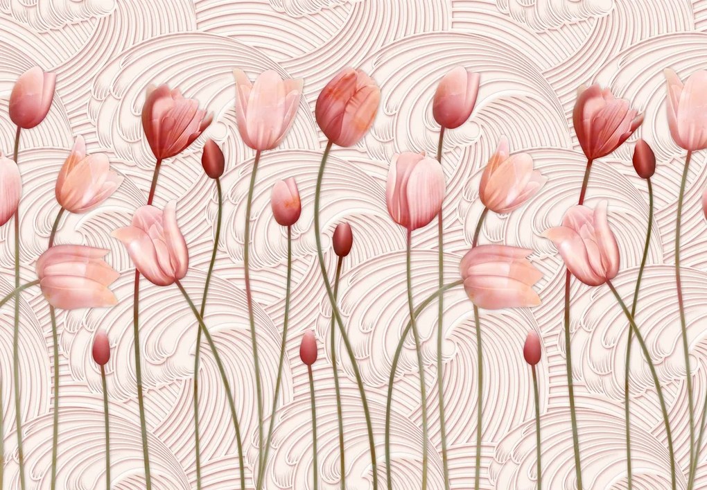 Fototapeta - Różowe tulipany (196x136 cm)