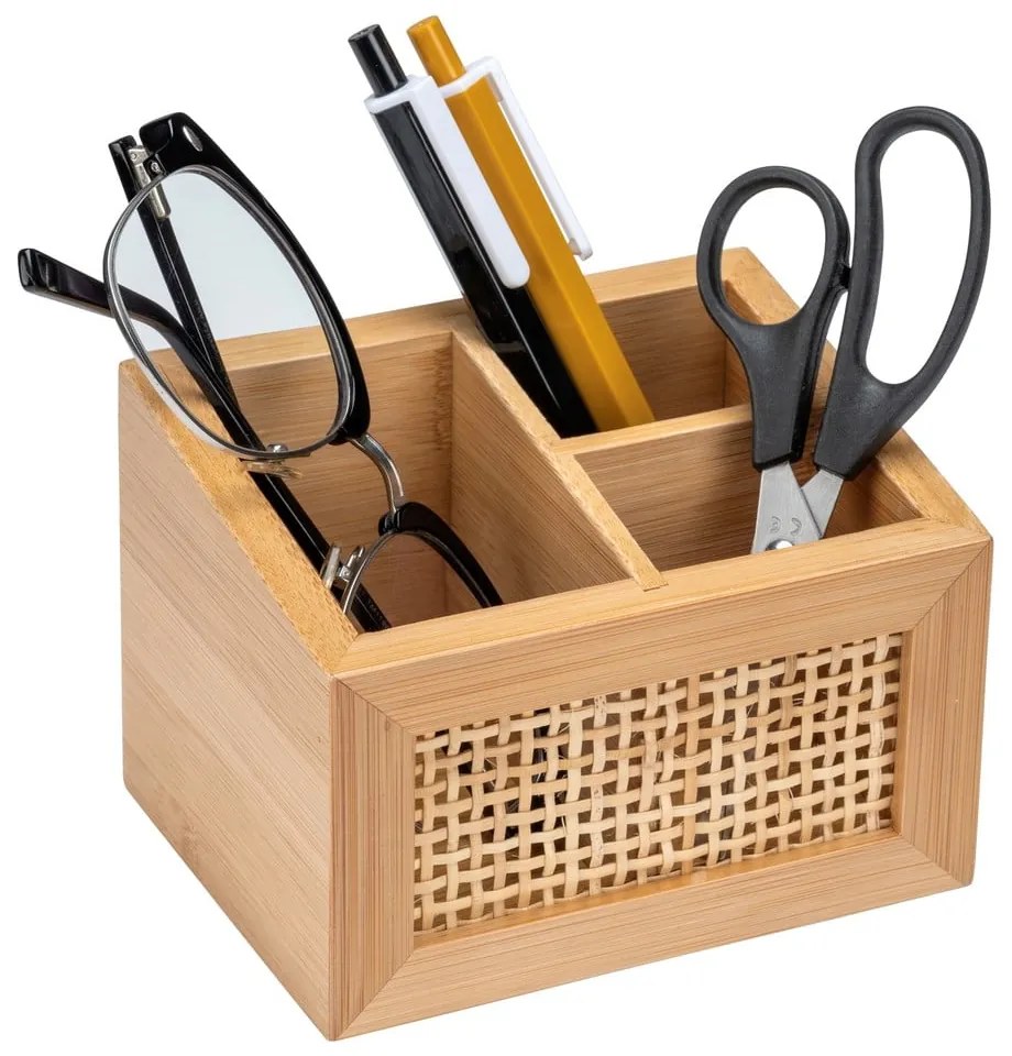 Bambusowy organizer łazienkowy Wenko Allegre, 12x9 cm
