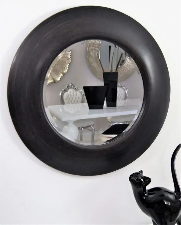 Lustro w brązowej, okrągłej ramie , średnica 79cm